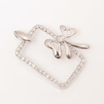 Load image into Gallery viewer, Bow Frame Natural Diamond Pendan:, 14k Solid Gold Layering Minimalist Necklace, IGI Certified, Ready To Ship