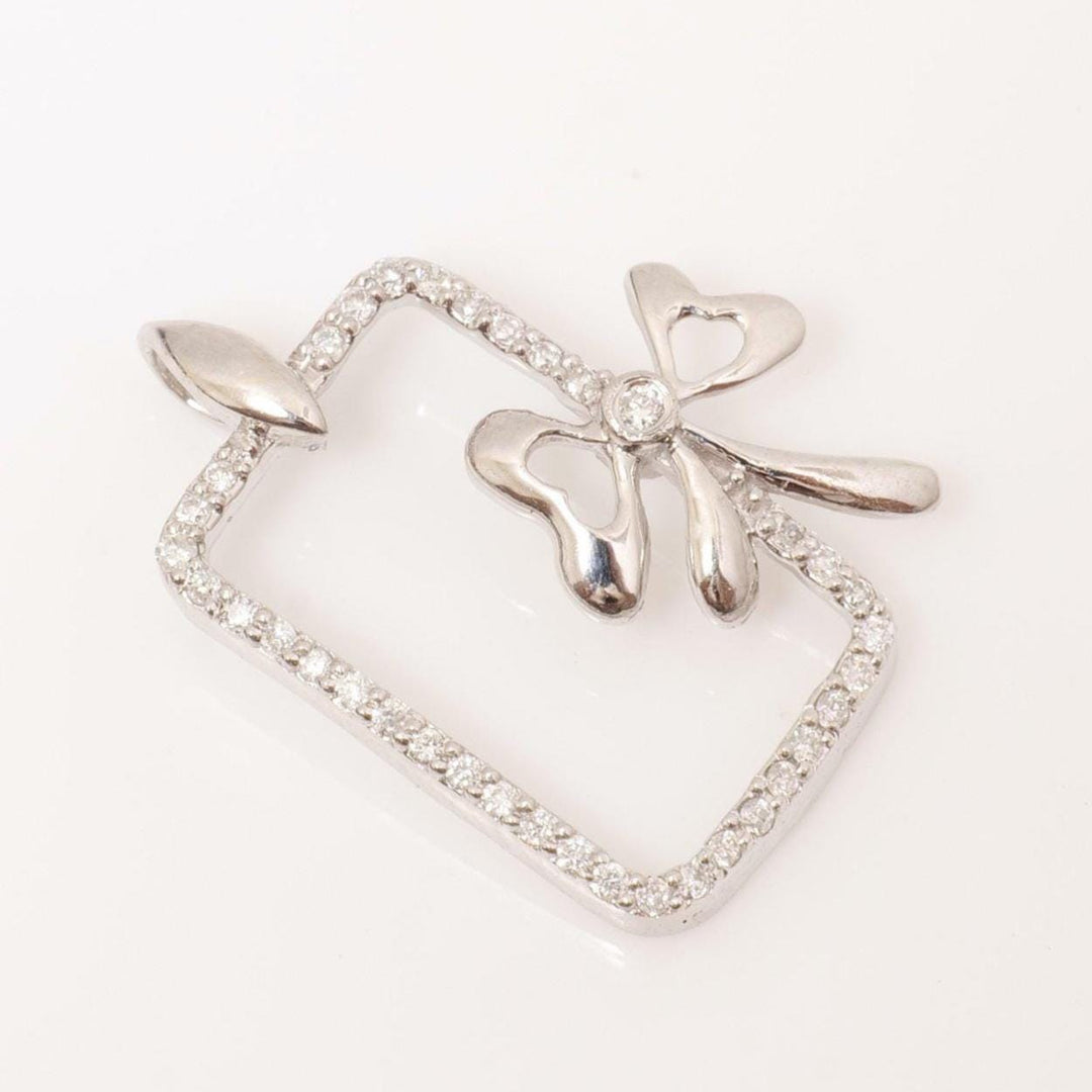 Bow Frame Diamond Pendant, 14k Solid Gold, Natural Diamonds, Layering Minimalist Necklace, Everyday Jewelry, Ready To Ship, IGI Certified