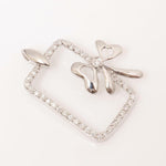 Load image into Gallery viewer, Bow Frame Natural Diamond Pendan:, 14k Solid Gold Layering Minimalist Necklace, IGI Certified, Ready To Ship