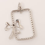 Load image into Gallery viewer, Bow Frame Diamond Pendant, 14k Solid Gold, Natural Diamonds, Layering Minimalist Necklace, Everyday Jewelry, Ready To Ship, IGI Certified