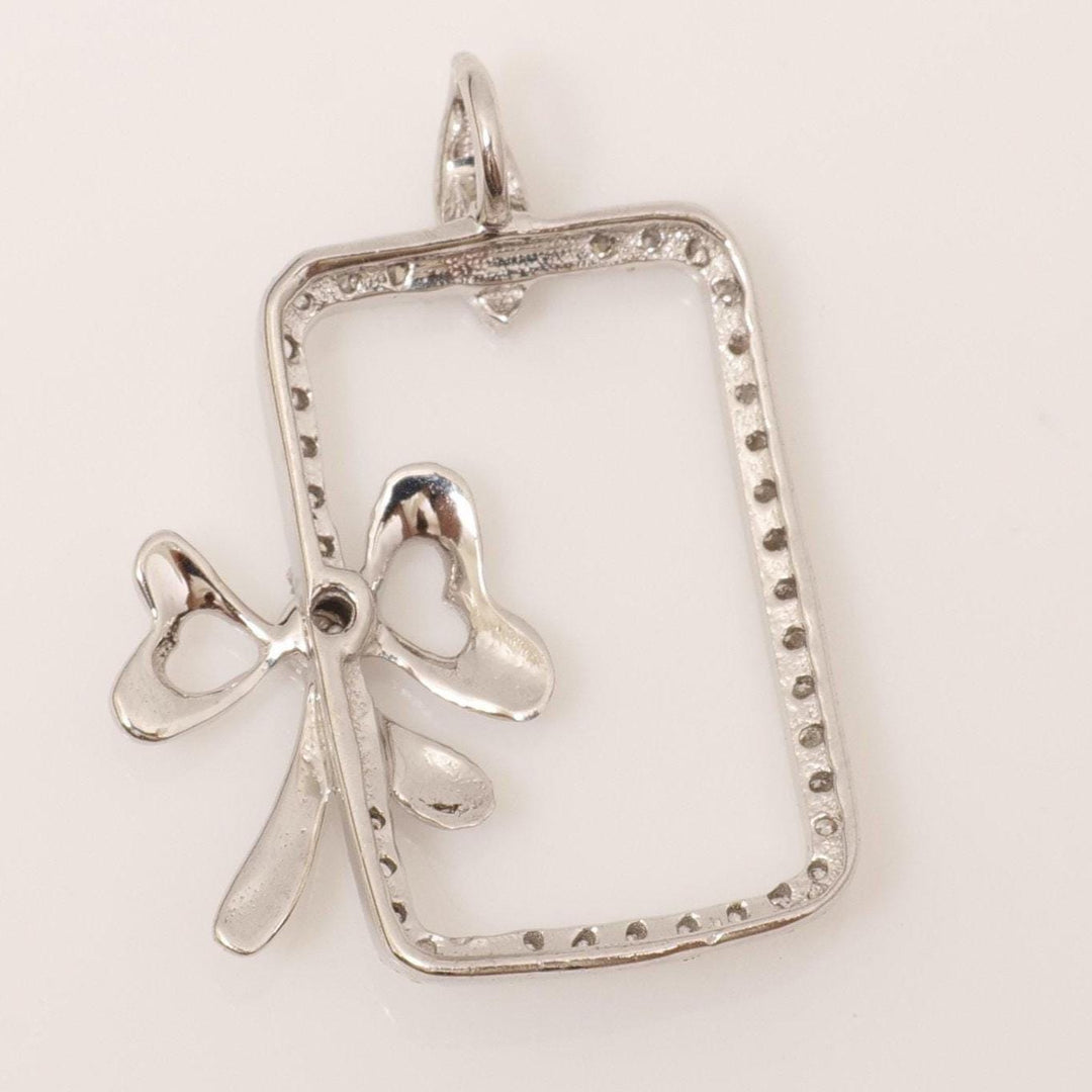 Bow Frame Diamond Pendant, 14k Solid Gold, Natural Diamonds, Layering Minimalist Necklace, Everyday Jewelry, Ready To Ship, IGI Certified