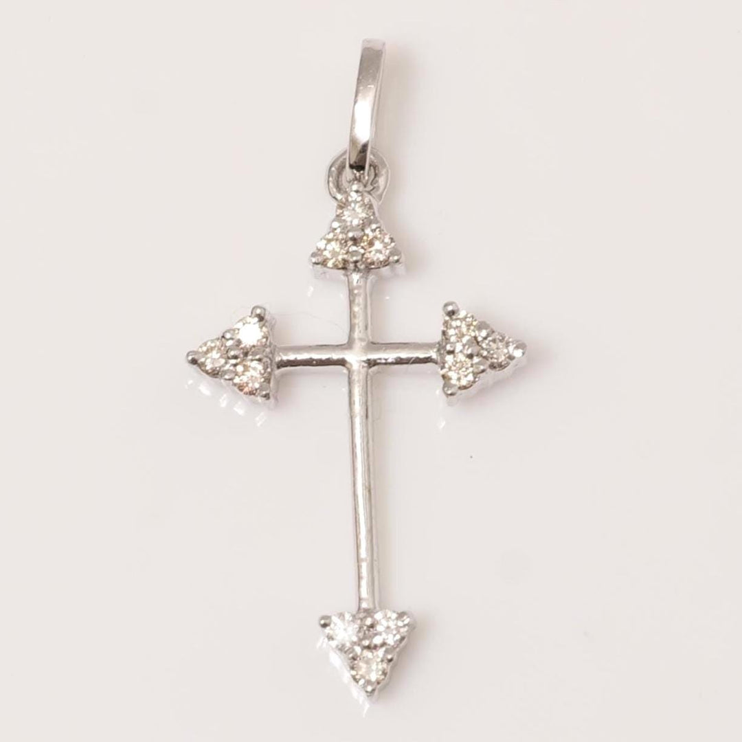 Arrow Cross Diamond Pendant, 14k Solid Gold, Natural Diamonds, IGI Certified, Spiritual Adjustable Necklace, Everyday Jewelry, Gift For Her