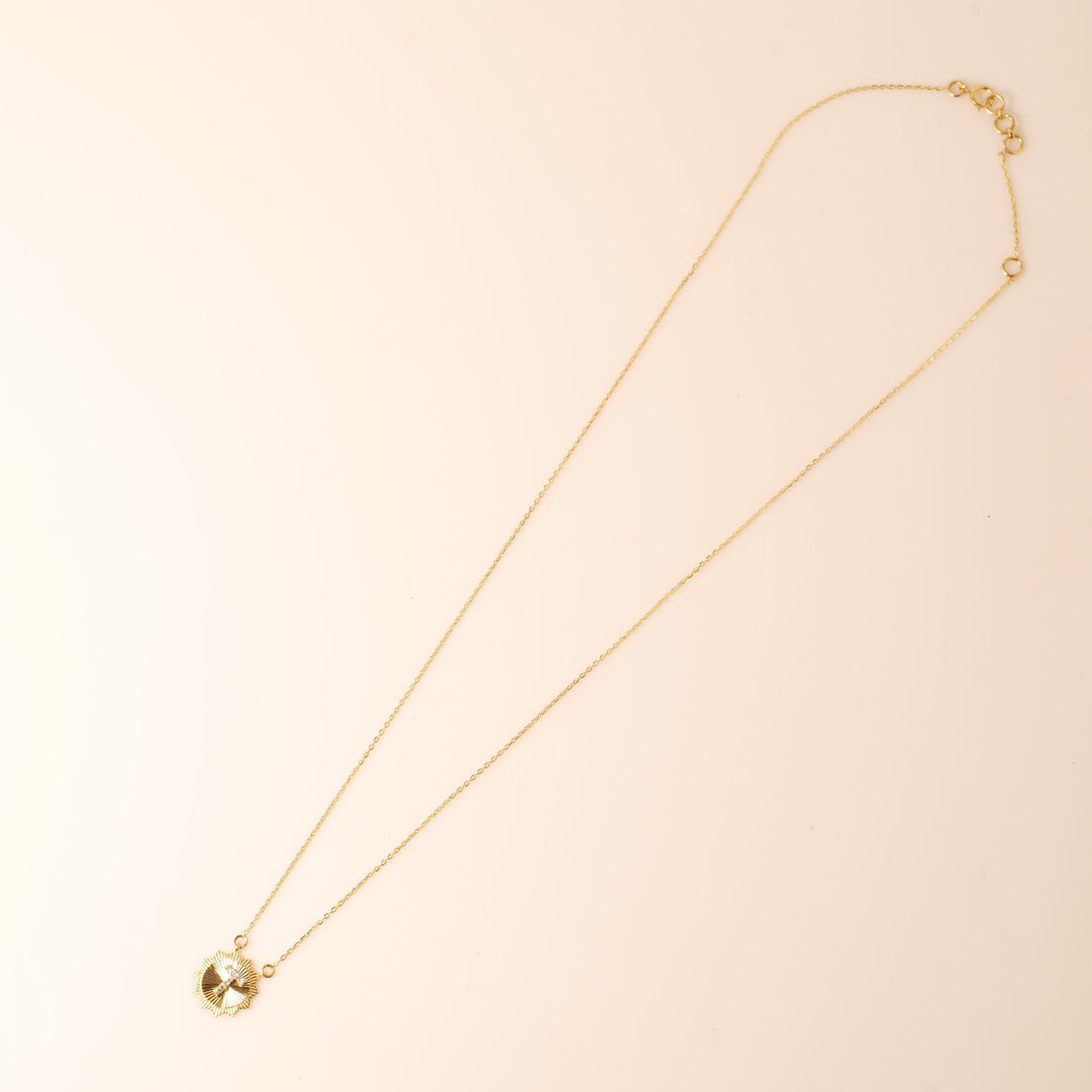 Personalized Medallion Initial Diamond Necklace, 14k Solid Gold, Natural Diamonds, Everyday Layering Pendant, Sunburst Letter, Ready To Ship