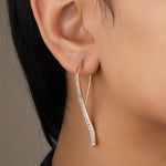 Load image into Gallery viewer, Diamond Dangle Earrings in 14k Solid Gold, Bridal Earrings, Natural Diamonds, Gift for Ready To Ship, Women's Day Gift