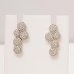 Load image into Gallery viewer, Cluster Natural Diamonds Round Drop Studs: 14k Solid Gold Minimalist Statement Earrings, Certified Jewelry