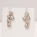 Load image into Gallery viewer, Cluster Natural Diamonds Round Drop Studs: 14k Solid Gold Minimalist Statement Earrings, IGI Certified, Ready To Ship