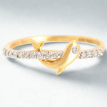 Load image into Gallery viewer, Dolphin Diamond Ring, 14k Solid Gold Fish Ring, Natural Diamonds, Everyday Diamond Jewelry, Stackable Ring, Ready To Ship, Women's Day Gift