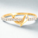 Load image into Gallery viewer, Dolphin Diamond Ring, 14k Solid Gold Fish Ring, Natural Diamonds, Everyday Diamond Jewelry, Stackable Ring, Ready To Ship