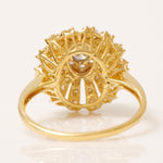 Load image into Gallery viewer, Floral Diamond Cluster Ring, 14k Solid Gold, Natural Diamonds, Illusion Dome Setting Ring, Two Toned Ring, Ready To Ship, Certified Jewelry