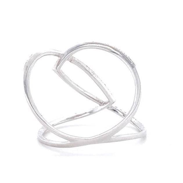 Intertwined Diamond Loop Band Ring, 14k Solid Gold, Criss Cross Ring, Natural Diamonds, Statement Jewelry, Ready To Ship