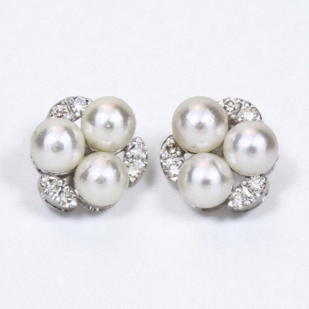 Pearl Stud Diamond Earrings In 14kt Solid Gold, Gemstone Earrings With Natural Diamonds, Ready To Ship, Women's Day Gift
