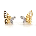 Load image into Gallery viewer, Kids Winged Butterfly Natural Diamond Stud Earrings: 14k Solid Gold Animal Jewellery, Certified Jewelry