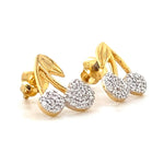 Load image into Gallery viewer, Kids Cherry Diamond Stud Earrings, 14k Solid Gold, Natural Diamonds, Fruit Jewelry, Gift for toddlers/girls, Ready To Ship, HRD Certified