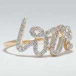 Load image into Gallery viewer, 14K Solid Gold Natural Diamond Love Ring: Romantic Statement Jewelry, Certified Jewelry