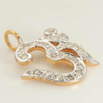 Load image into Gallery viewer, Religious Om Diamond Pendant, 14k Solid Gold, Natural Diamonds, Stacking Pendant, Spiritual Symbol Necklace, Everday Jewelry, Gift For Her