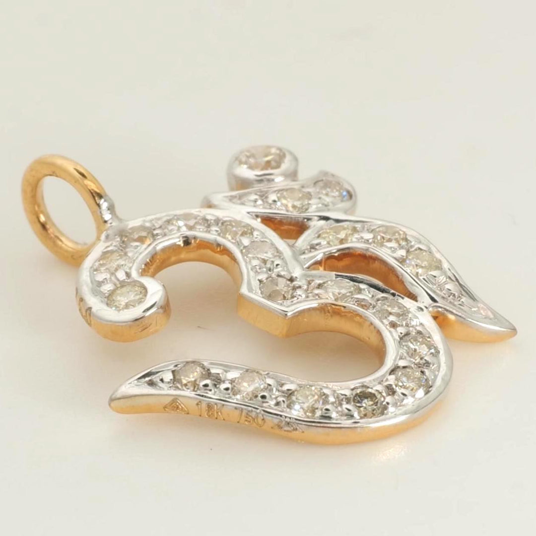 Religious Om Diamond Pendant, 14k Solid Gold, Natural Diamonds, Stacking Pendant, Spiritual Symbol Necklace, Everday Jewelry, Gift For Her