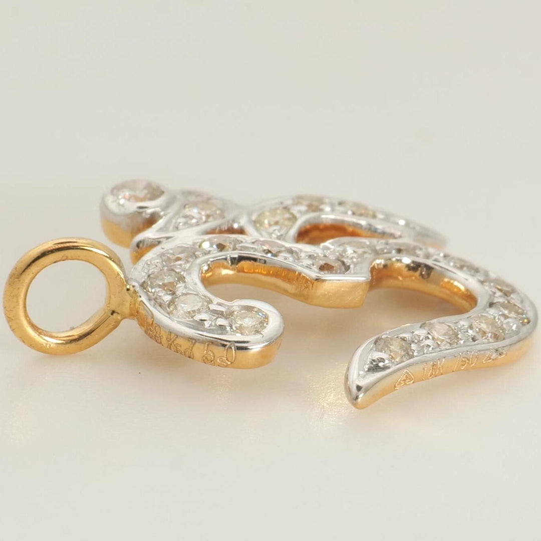 Religious Om Diamond Pendant, 14k Solid Gold, Natural Diamonds, Stacking Pendant, Spiritual Symbol Necklace, Everday Jewelry, Gift For Her