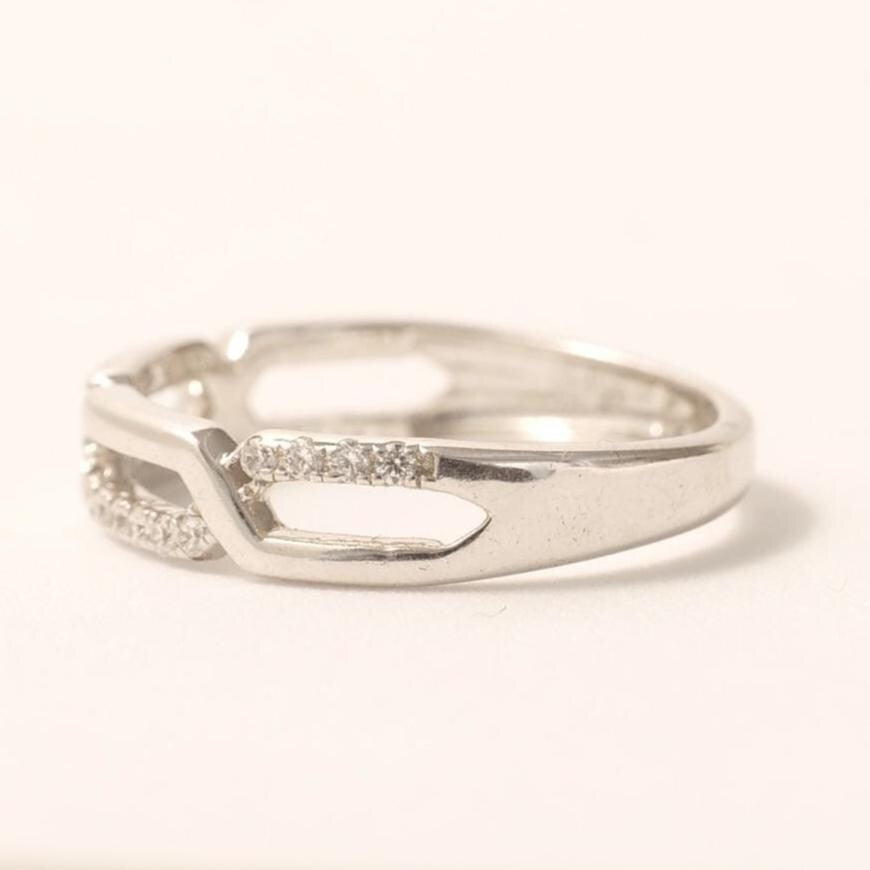 Chain Link Diamond Band, 14k Solid Gold, Stacking Band, Minimalist Pave Ring, Natural Diamonds, Everyday Jewelry, Gift For Her