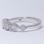 Load image into Gallery viewer, Hexagon Diamond Ring, 14k Solid Gold, Natural Diamonds, Geometric Band, Illusion Set, Modern Stacking Ring, Everyday Jewelry, Gift for Her