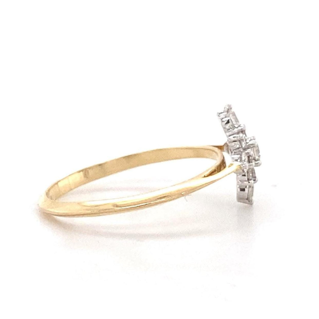 Snowflake Diamond Ring in 14k Solid Gold, Natural Diamonds, , Everyday Jewelry Gift For Her