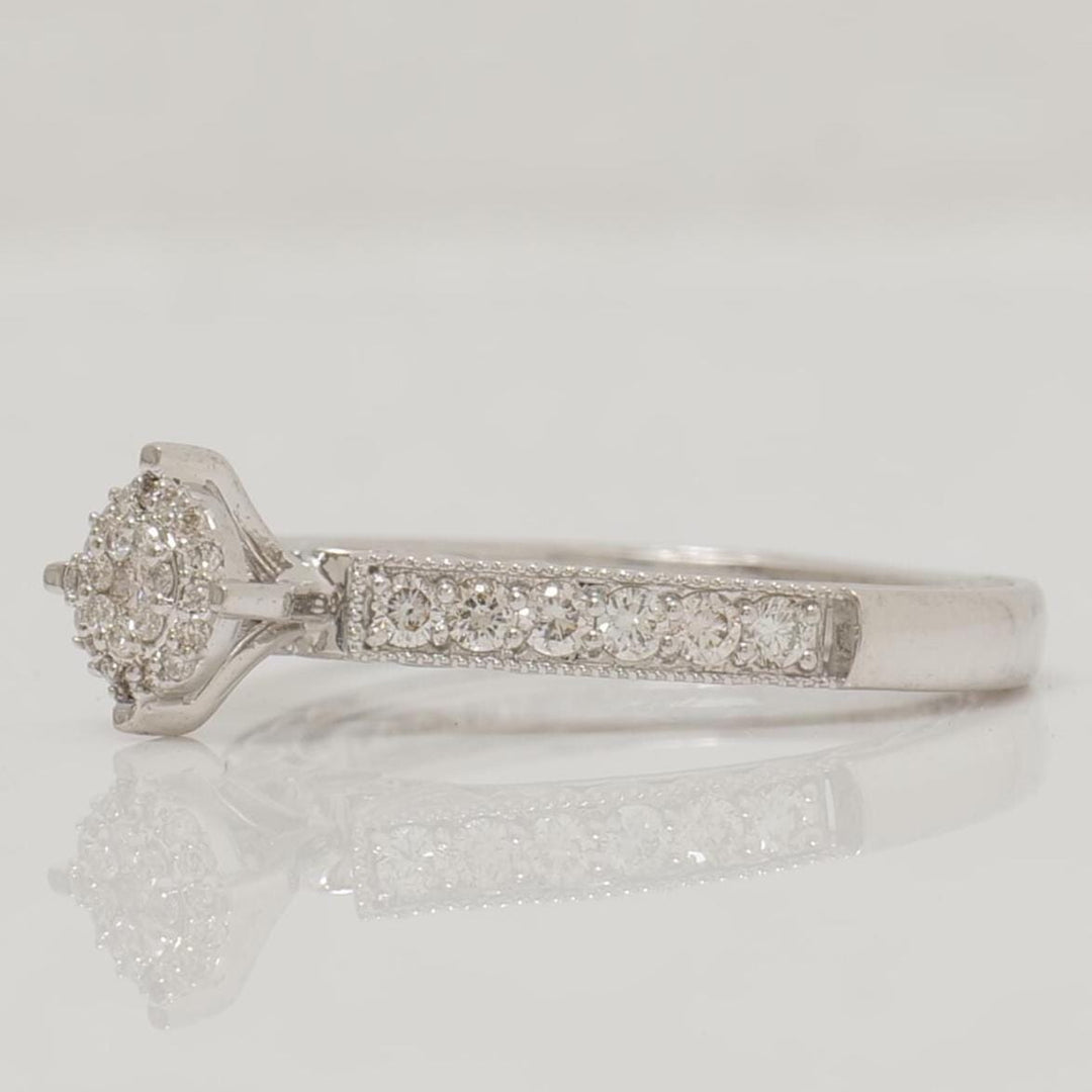 Diamond Engagement Ring, 14K Solid Gold, Split Band Diamond Ring, Natural Diamonds, Promise Ring, Proposal Stacking Ring, Gift For Her