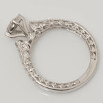 Load image into Gallery viewer, Vintage Natural Diamond Halo Ring: 14K Solid Gold Proposal Stacking Jewellery, Certified Jewelry