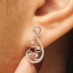 Load image into Gallery viewer, Swirl Diamond Stud Earrings, 14k Solid Gold, Natural Diamonds, Statement Jewelry, Everyday Minimalistic Jewelry, Filigree Stud, Gift For Her