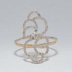 Load image into Gallery viewer, Diamond Floral Ring, 14k Solid Gold, Natural diamonds, Abstract Statement Ring, Cocktail Party Ring, Openwork Ring, Gift For Her