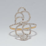 Load image into Gallery viewer, Diamond Floral Ring, 14k Solid Gold, Natural diamonds, Abstract Statement Ring, Cocktail Party Ring, Openwork Ring, Gift For Her