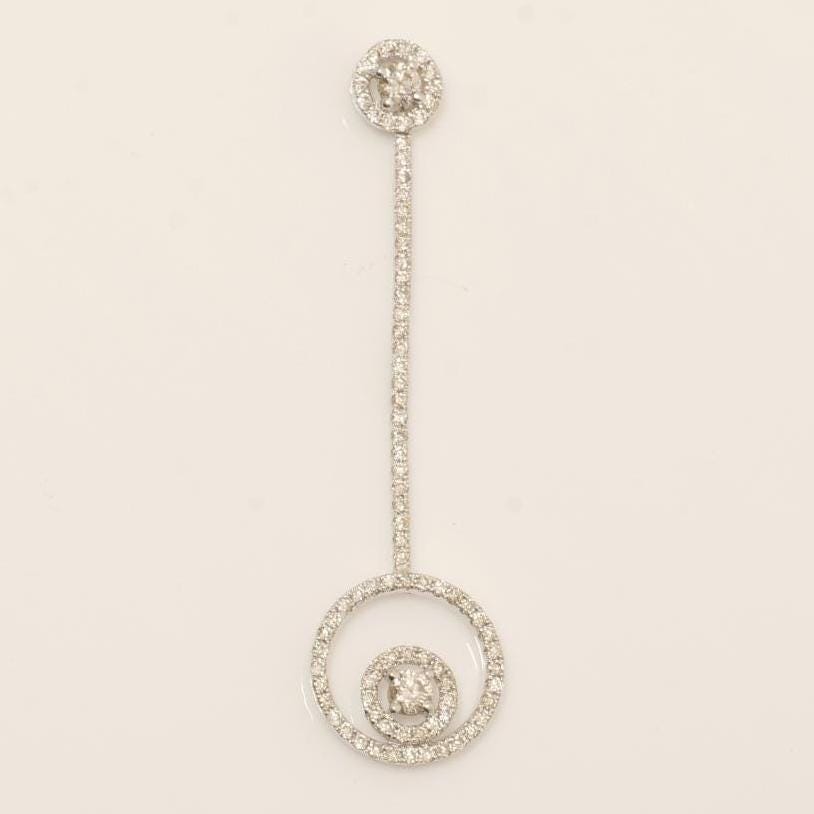 Circle Drop Diamond Pendant, 14k Solid Gold, Natural Diamonds, Stackable Adjustable Necklace, Geometric Everyday Jewelry, Gift for Her