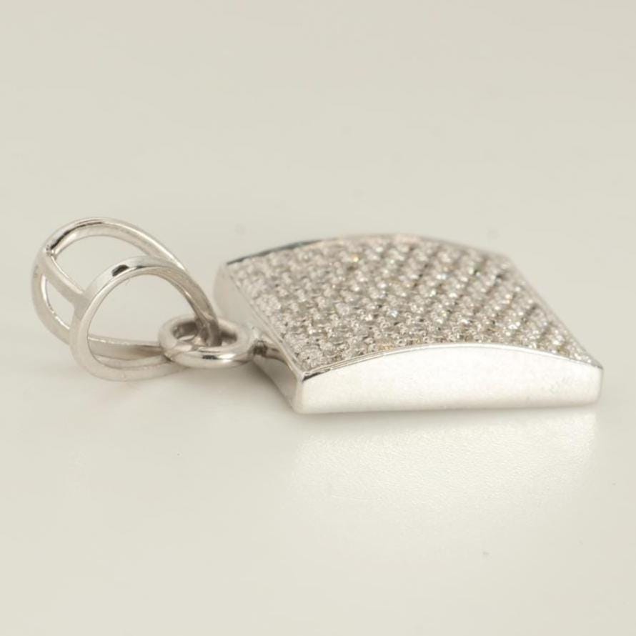 Square Diamond Pendant, 14k Solid Gold, Natural Diamonds, Stackable Everyday Adjustable Necklace, Layering Statement Jewelry, Gift for Her