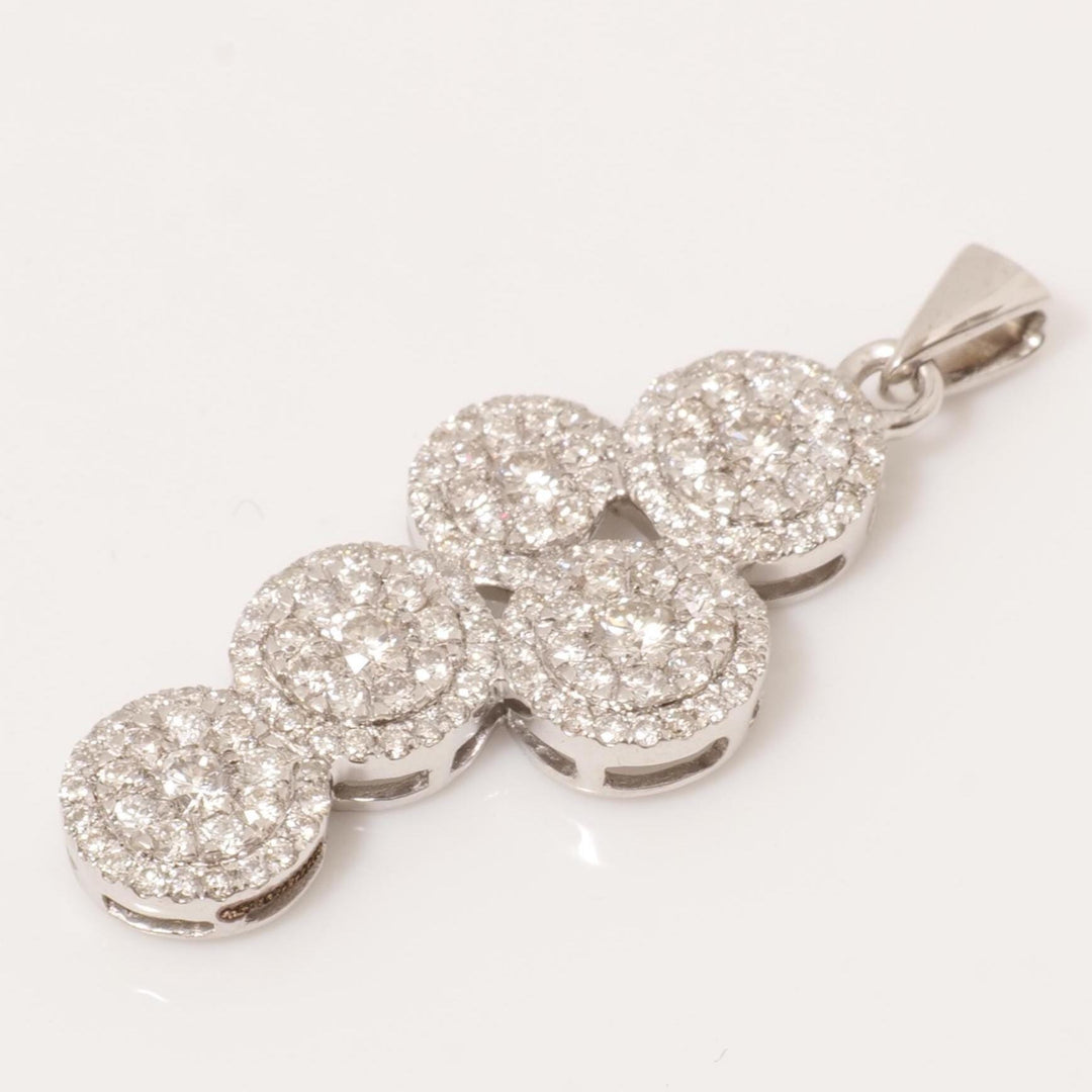 Circle Cluster Diamond Pendant, 14k Solid Gold, Natural Diamond, Stackable Everyday Adjustable Necklace, Layering Jewelry, Gift for Her