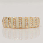 Load image into Gallery viewer, Enamel Diamond Band Ring, 14k Solid Gold, Natural Diamonds, Minimalist Striped Stackable Rings, Everyday Statement Jewelry, Gift For Her
