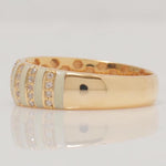 Load image into Gallery viewer, Enamel Diamond Band Ring, 14k Solid Gold, Natural Diamonds, Minimalist Striped Stackable Rings, Everyday Statement Jewelry, Gift For Her