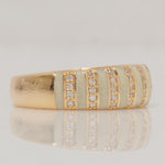 Load image into Gallery viewer, Enamel Diamond Band Ring, 14k Solid Gold, Natural Diamonds, Minimalist Striped Stackable Rings, Everyday Statement Jewelry, Gift For Her
