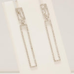 Load image into Gallery viewer, Rectangle Dangle Diamond Earrings, 14k Solid Gold, Long Drop Earrings, Natural Diamonds, Bridal Statement Jewelry, Gift For Her