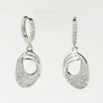 Load image into Gallery viewer, Oval Drop Diamond Dangle Earrings, 14k Solid Gold, Natural Diamonds, Bridal Statement Earrings, Everyday Earrings, Gift For Her