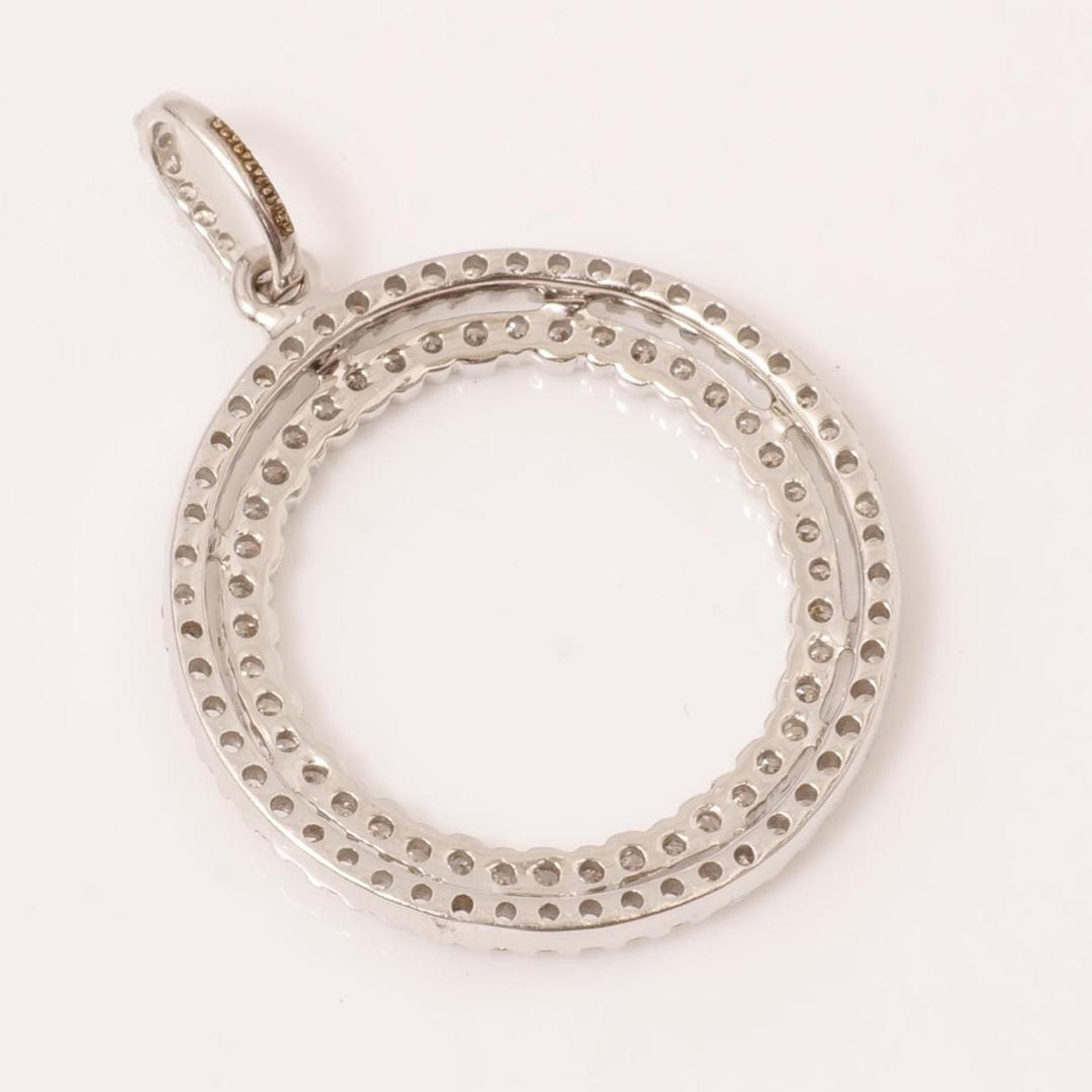 Circle Loop Pendant Necklace, 14k Solid Gold, Natural Diamond, Round Halo Frame Charm, Stackable Pendant, Minimalist Jewelry, Gift for Her