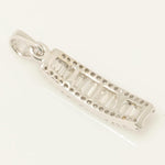 Load image into Gallery viewer, Bar Diamond Pendant, 14k Solid Gold, Baguette and Round Natural Diamonds, Modern Stacking Chain Charm, Minimalist Jewelry, Gift for Her