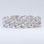 Load image into Gallery viewer, Miami Cuban Diamond Ring, 14K Solid Gold, Eternity Stacking Band, Natural Diamonds, Chain Link Wedding Band, Everyday Jewelry, Gift For Her