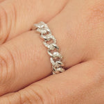 Load image into Gallery viewer, Miami Cuban Diamond Ring, 14K Solid Gold, Eternity Stacking Band, Natural Diamonds, Chain Link Wedding Band, Everyday Jewelry, Gift For Her