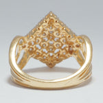 Load image into Gallery viewer, Halo Square Diamond Ring, 14K Solid Gold, Statement Cocktail Ring, Natural Diamonds, Promise Bridal Ring, Geometric Ring, Gift For Her