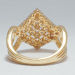 Load image into Gallery viewer, Halo Square Natural Diamond Bridal Ring: 14K Solid Gold Geometric Promise Jewellery, Certified Jewelry