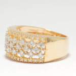 Load image into Gallery viewer, Diamond Wedding Band Ring, 14K Solid Gold, Eternity Lace Band, Natural Diamonds, Wide Filigree Statement Ring, Bridal Jewelry, Gift For Her