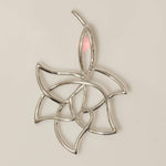 Load image into Gallery viewer, Floral Diamond Pendant, 14k Solid Gold, Natural Diamond, Openwork Chain Necklace , Stackable Leaf Pendant, Minimalist Jewelry, Gift for Her