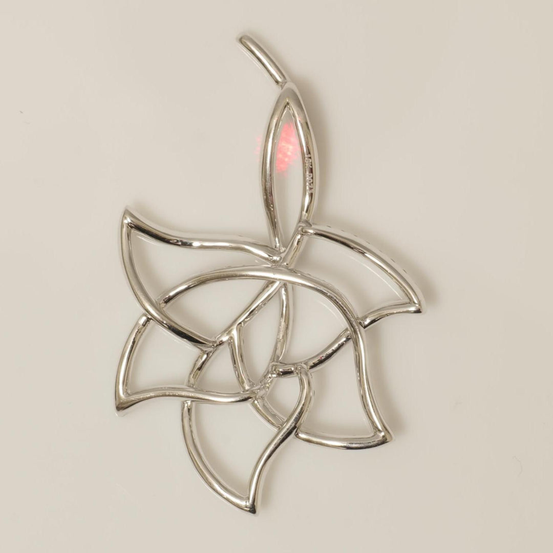 Floral Diamond Pendant, 14k Solid Gold, Natural Diamond, Openwork Chain Necklace , Stackable Leaf Pendant, Minimalist Jewelry, Gift for Her