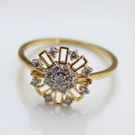 Load image into Gallery viewer, Flower Diamond Ring, 14k Solid Gold, Natural Diamonds, Stackable Ring, Gift for Women, Everyday Floral Jewelry Gift For Her