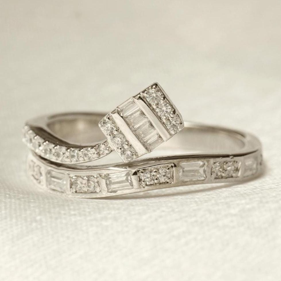 Wrap Diamond Band Ring, Crossover Shank, 14k Solid Gold, Natural Diamonds, Illusion Set Ring, Statement Ring, Gift For Her