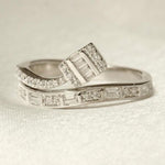 Load image into Gallery viewer, Wrap Diamond Band Ring, Crossover Shank, 14k Solid Gold, Natural Diamonds, Illusion Set Ring, Statement Ring, Gift For Her