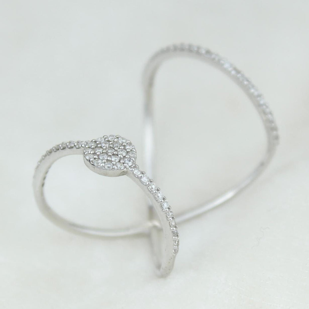 Double Band Circle Diamond Ring, 14k Solid Gold, Natural Diamonds, Everyday Wear Jewelry, Gift For Her